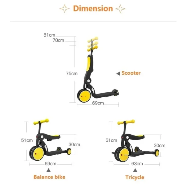 Multifunctional 5 in 1 Kids - Cycle - Image 2